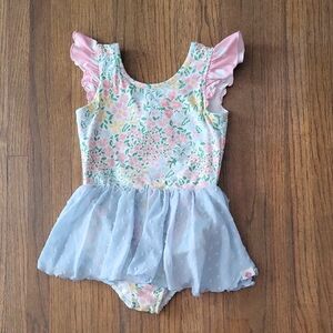 Cheeky Plum Floral Kids Dance Costume - Pink and Blue